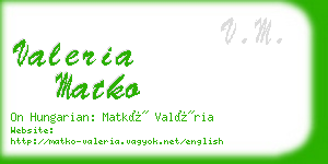 valeria matko business card