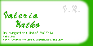 valeria matko business card